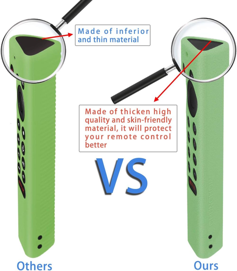 CHUNGHOP Protective Silicone Case for NVIDIA Shield TV Pro/4K HDR Remote, Anti-Lost with Glow in Dark Green - Image 5