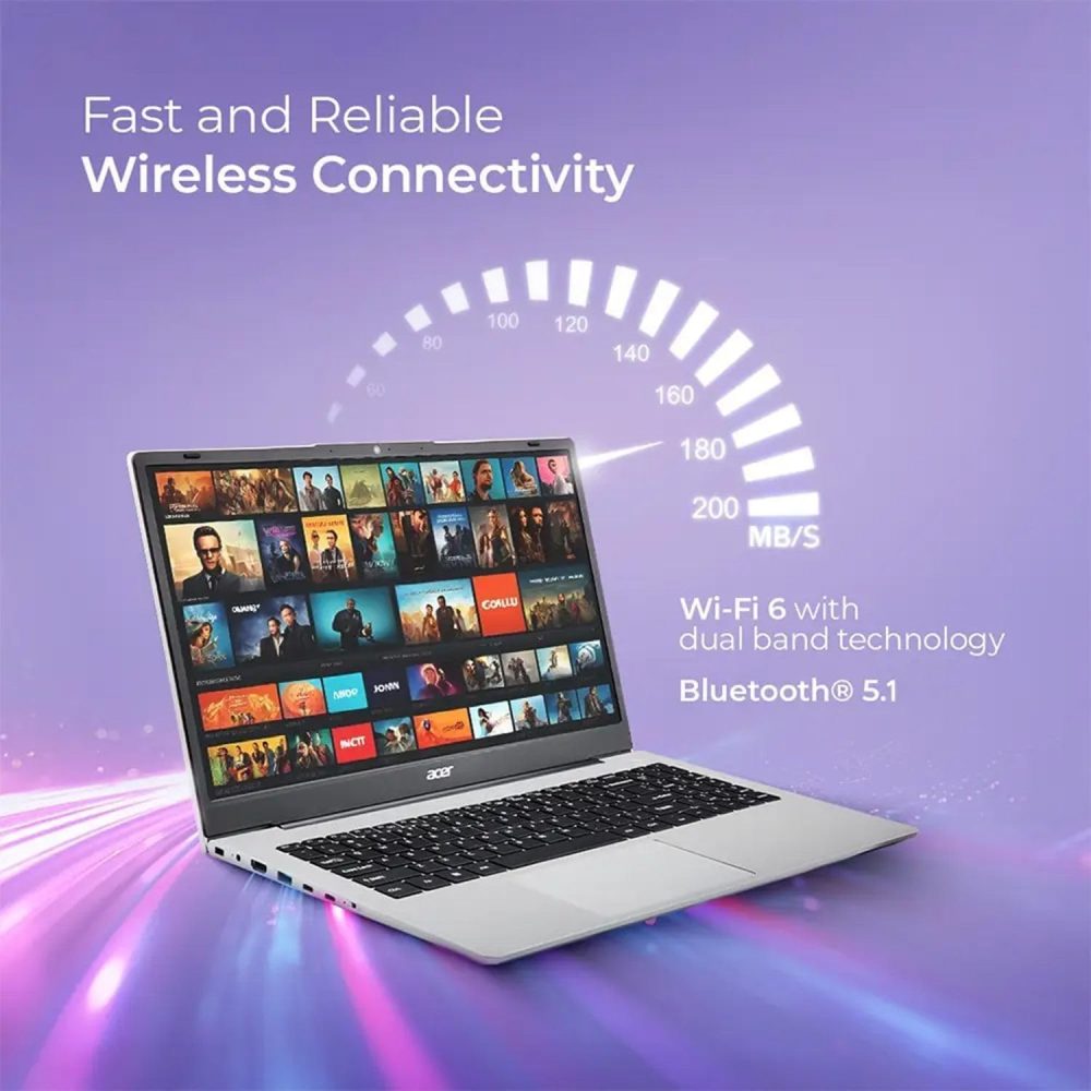 acer Aspire 3 Premium Slim Laptop Computer with Backlit Keyboard - AMD Ryzen 5 7430U CPU - 8GB RAM - 256GB SSD - 15.6" FHD Display - Fast Wi-Fi 6 - Windows 11 Pro - w/o Mouse - Image 5