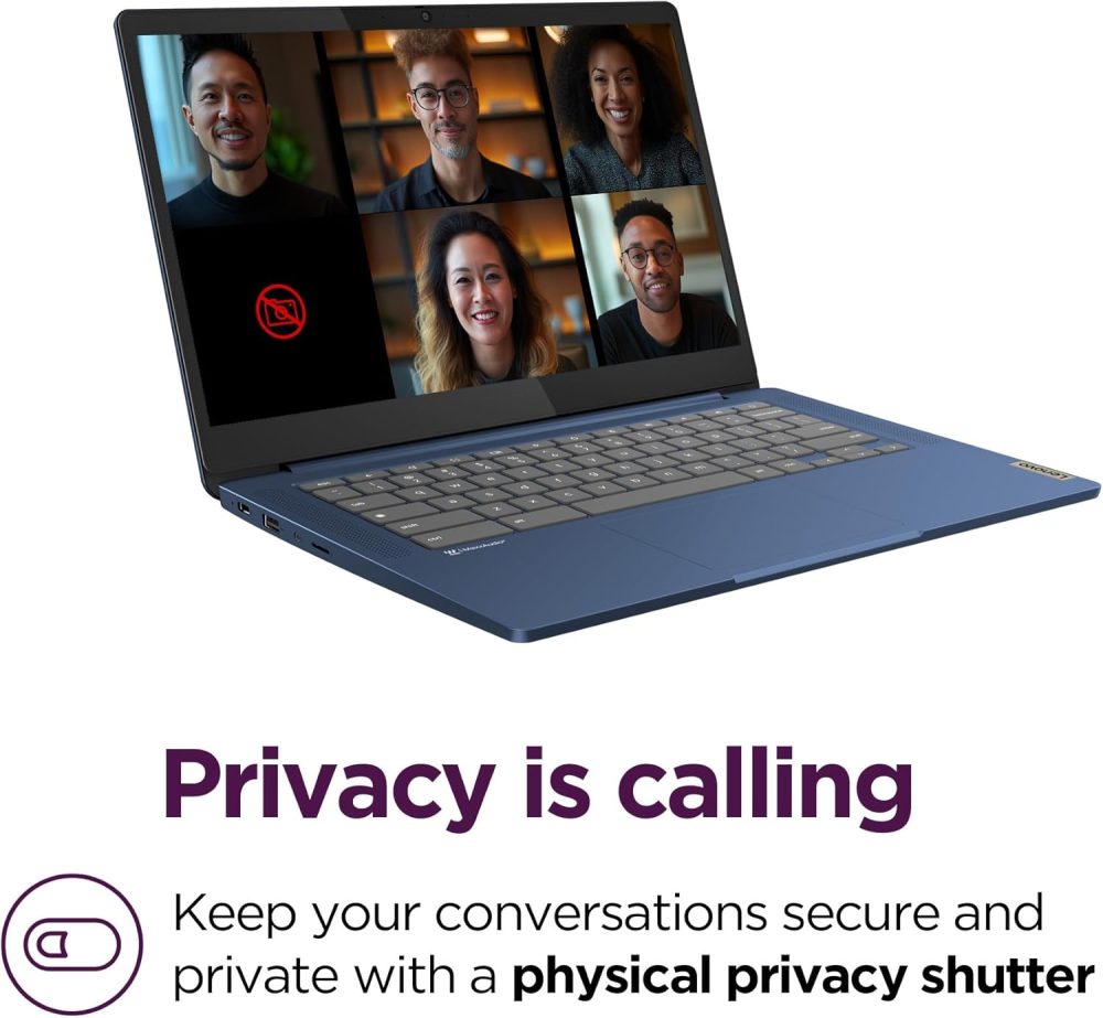 Lenovo IdeaPad Slim 3 Chromebook - 2024 - Lightweight Laptop - Waves MaxxAudio® Speakers - 14" HD Display - 720p Camera - 4GB Memory - 64GB Storage - MediaTek Kompanio 520 - Abyss Blue - Image 5