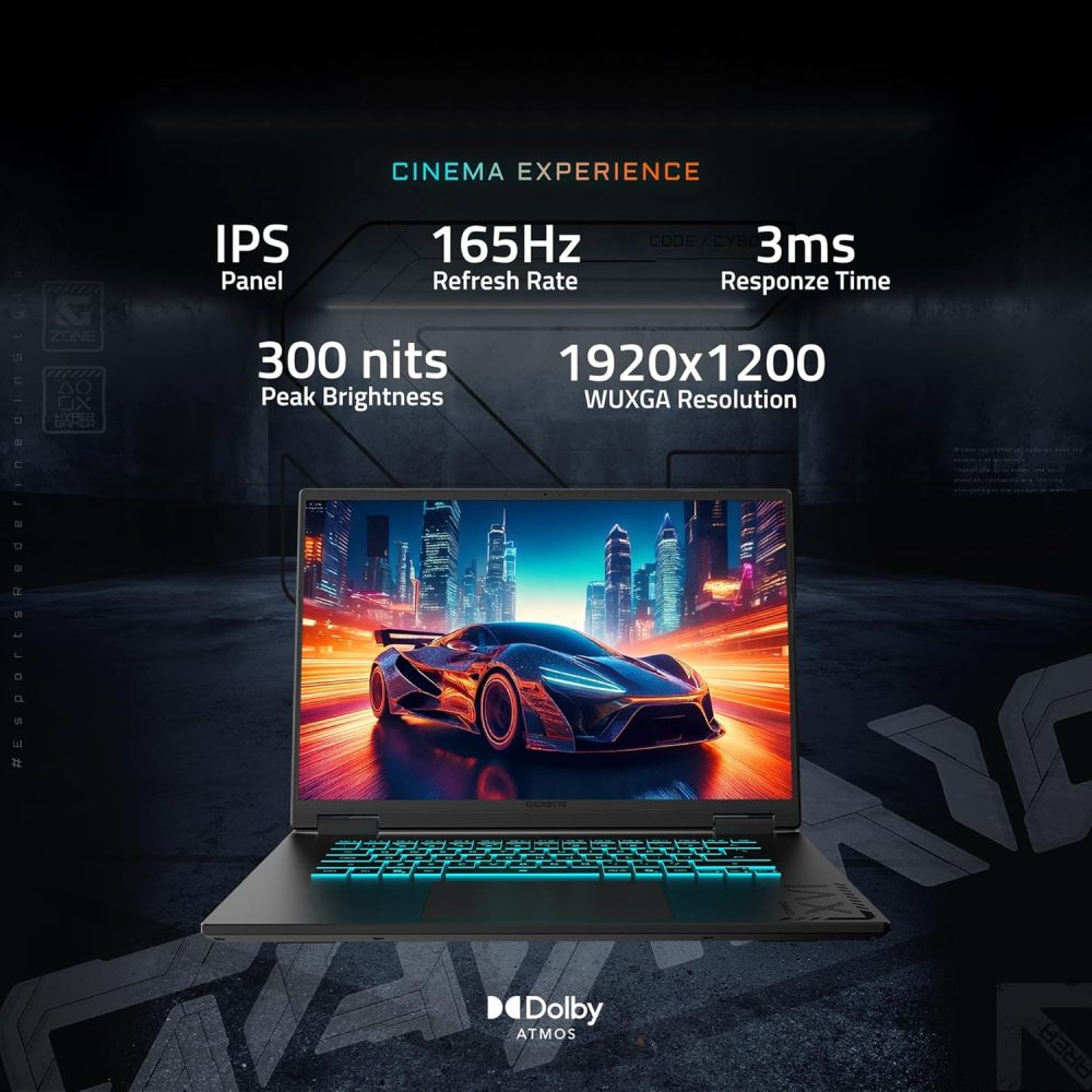 GIGABYTE - Gaming A16 Gaming Laptop - 165Hz 1920x1200 WUXGA - NVIDIA GeForce RTX 5070 - Intel i7-13620H - 1TB SSD with 32GB DDR5 RAM - Windows 11 Home AD Gaming A16 CWHI3US864SH - Image 5