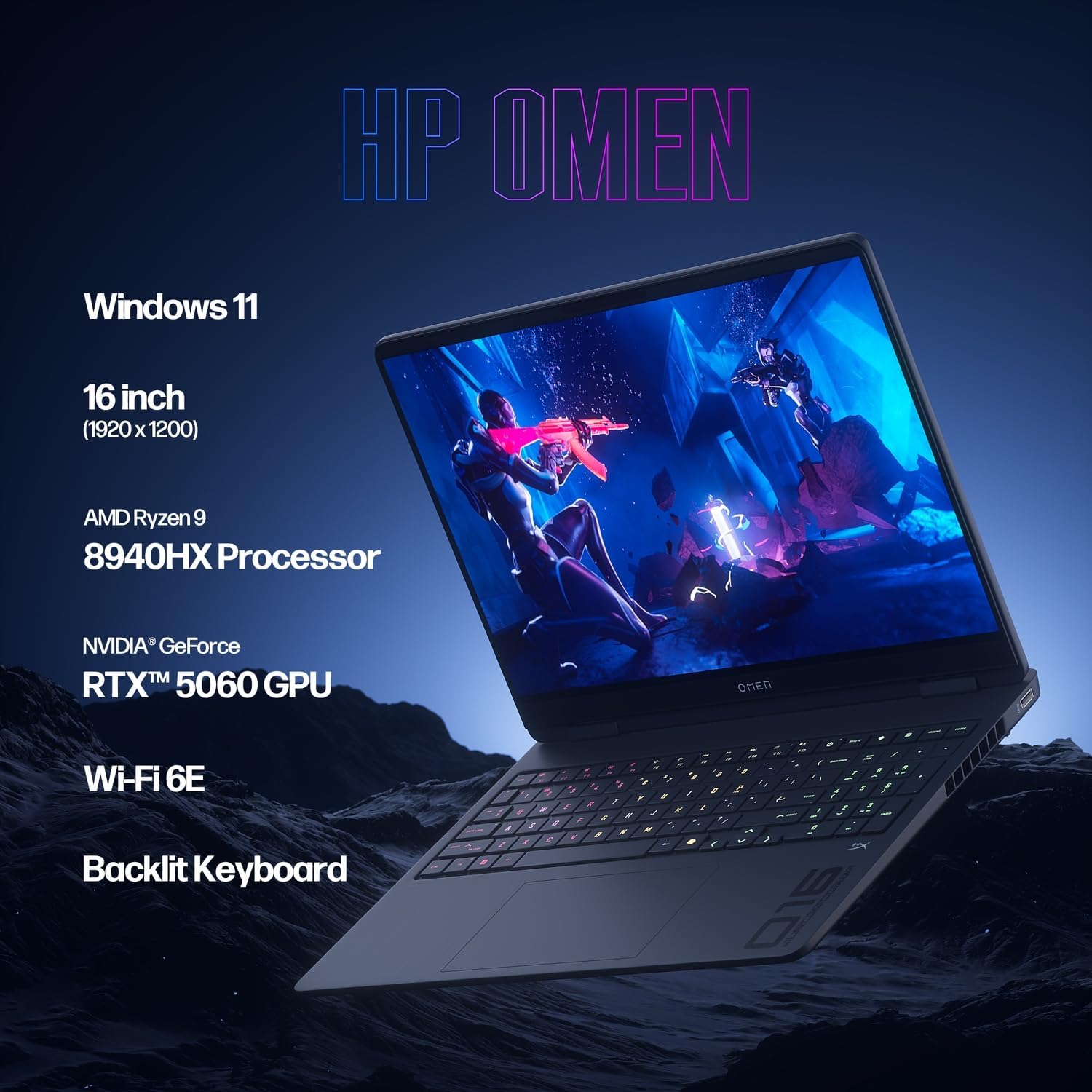 HP OMEN 16" Gaming Laptop 2K 144Hz - AMD Ryzen 9 8940HX