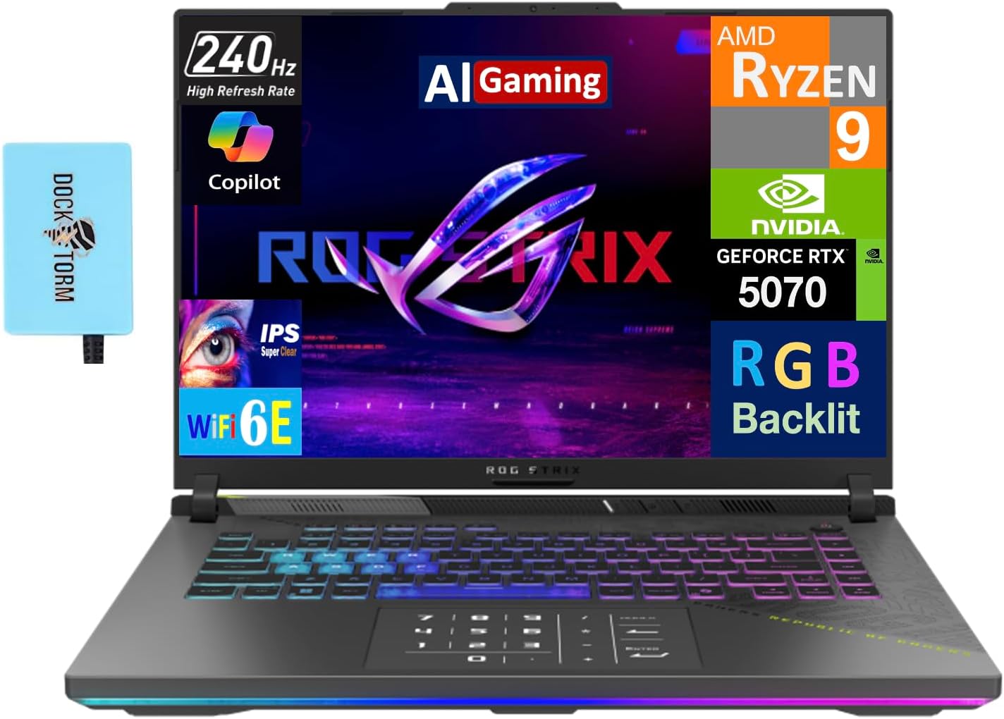 ASUS ROG Strix G16 AI Gaming Laptop 16.0" 240Hz IPS WQXGA Display (AMD Ryzen 9 9955HX