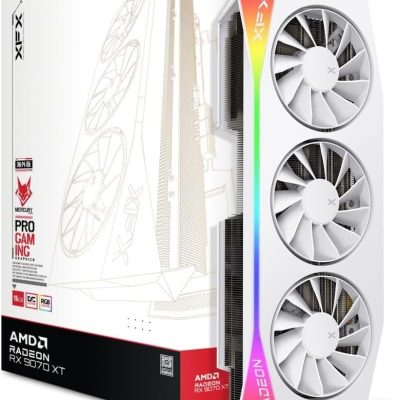 XFX Mercury AMD Radeon RX 9070XT OC Gaming White Edition with RGB 16GB GDDR6