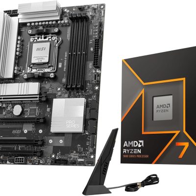 Micro Center AMD Ryzen 7 9700X CPU Processor with MSI PRO B850-P WiFi Motherboard (ATX