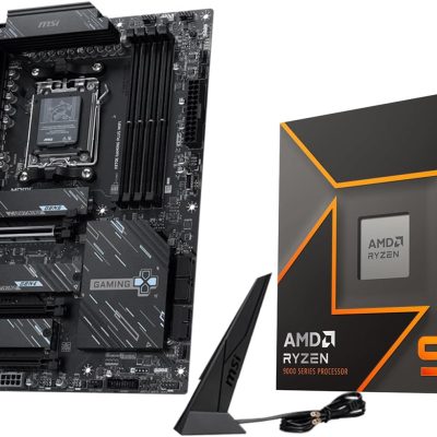 MICRO CENTER AMD Ryzen 9 9900X CPU Processor with MSI X870E Gaming Plus WiFi Motherboard (ATX