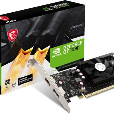 msi Gaming GeForce GT 1030 4GB DDR4 64-bit HDCP Support DirectX 12 DP/HDMI Single Fan OC Graphics Card (GT 1030 4GD4 LP OC)