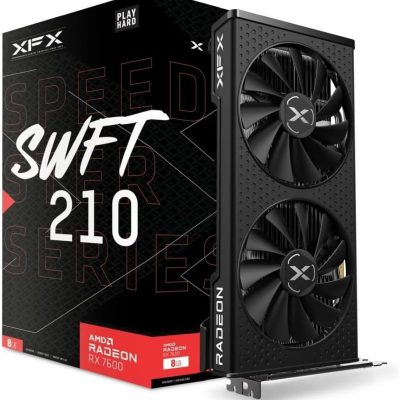 XFX Speedster SWFT210 Radeon RX 7600 Graphics Card with 8GB GDDR6 HDMI 3xDP