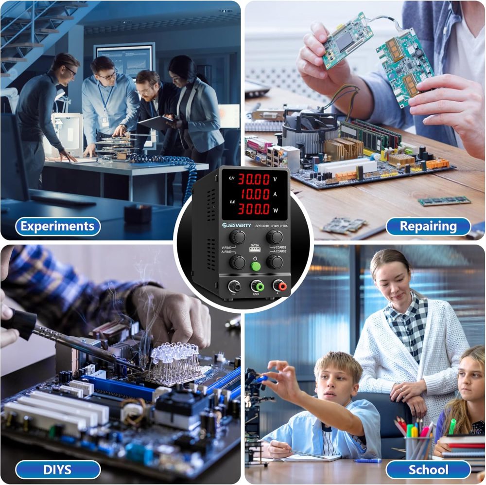 DC Power Supply Variable, 0-30V 0-10A Adjustable Switching DC Regulated Bench Power Supply with High Precision 4-Digit LED Display, 5V/2A USB Port, Coarse and Fine Adjustment SPS-3010 - Image 6