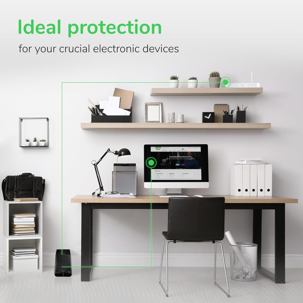 APC UPS Battery Backup & Surge Protector, 600VA Backup Battery Power Supply, BE600M1 Back-UPS with USB Charger Port - Image 6