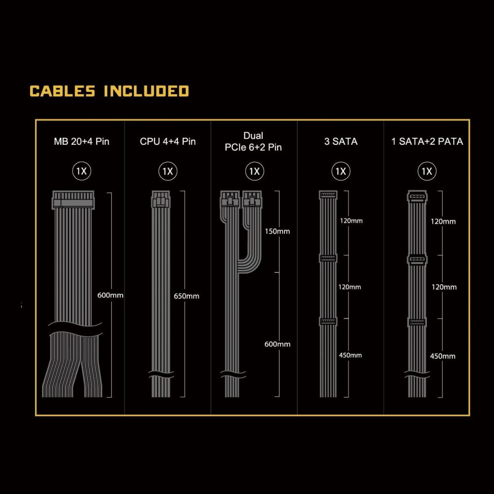 ASRock Challenger 650W Power Supply 5 Years Warranty ATX 3.1 Auto iCOOL Intelligent Fan Control 120mm Golf Blade 80 Plus Gold Certified Non-Modular CL-650G - Image 6