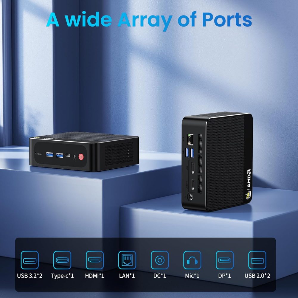 Beelink Mini PC AMD Ryzen 7 6800U Up to 4.7GHz 8C/16T, 24GB LPDDR5 RAM 500GB M.2 SSD, SER5 MAX Mini Computer Support 2.5GLAN/4K Triple Screen Display(HDMI+DP+Type-C)/WiFi6/BT5.4/Home/Office - Image 6