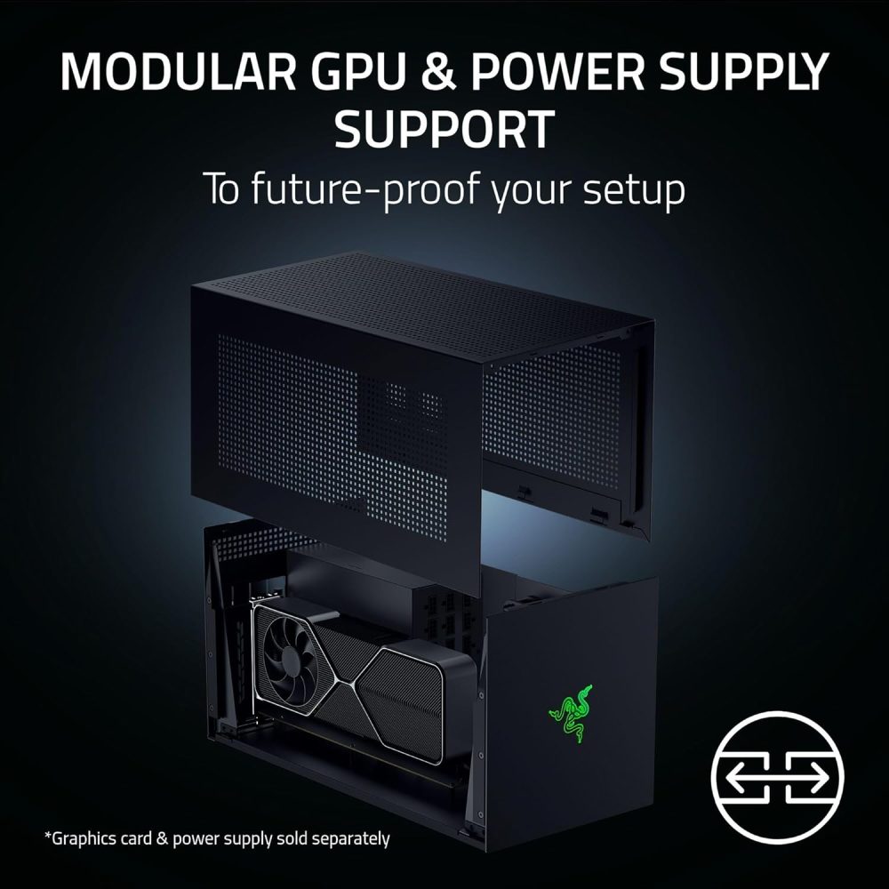 Razer Core X V2 External Graphics Enclosure (eGPU): Compatible with Windows 11 Thunderbolt 4/5 and USB 4 Laptops & Devices - 4 Slot Wide NVIDIA/AMD Graphics Cards PCIe 4.0 Support - 140W PD via USB C - Image 6