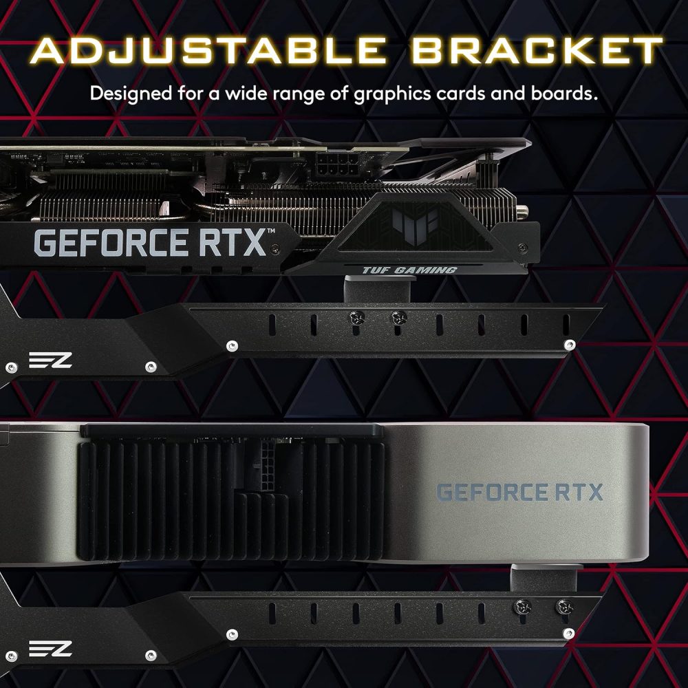 EZDIY-FAB GPU Holder Brace Graphics Card Support, Video Card Sag Holder/Holster Bracket Support RX6700, RTX3090 - 309EZ-Black - Image 6