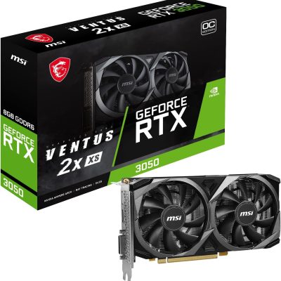 MSI Gaming GeForce RTX 3050 8GB GDRR6 128-Bit HDMI/DP PCIe 4 Torx Twin Fans Ampere OC Graphics Card (RTX 3050 Ventus 2X XS 8G OC) (Renewed)