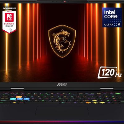 msi Raider 18 HX AI 18” 120Hz UHD+ Gaming Laptop: Intel Core U9-285HX