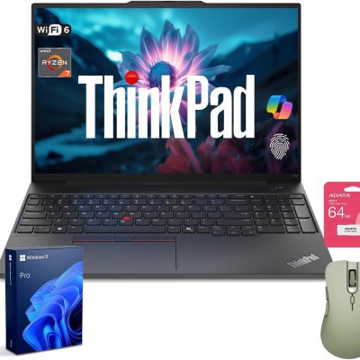 Lenovo ThinkPad E16 Gen 2 Laptop | 16" FHD+ | AMD Ryzen 7 7735U | 32GB DDR5 RAM | 1TB SSD | Fingerprint | Backlit Keyboard | | Webcam | HDMI | Wi-Fi 6 | Windows 11 Pro | Black | with Bundle Set