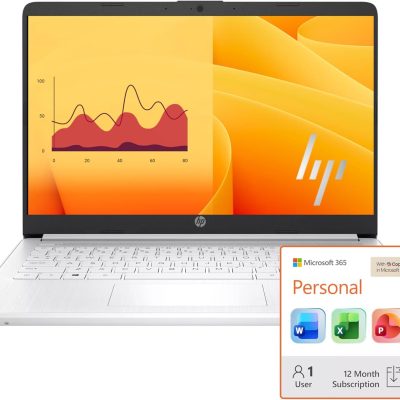 HP Ultra Slim Laptop for Students and Business | 1 Year Office 365 | 1.1TB Storage (1TB Cloud and 64GB Hard Drive) | Intel Quad-Core