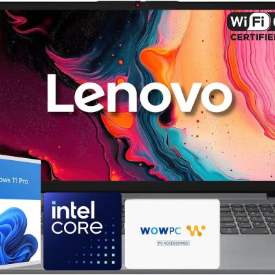 Lenovo Laptop | Intel Core | 15.6 Anti-Glare Screen | 1 Year Office 365 | 12GB RAM | 256GB SSD + 128GB eMMC | 1TB Cloud Storage | 11HR Battery | Windows 11 Pro | Wi-Fi 6 | WOWPC Recovery USB